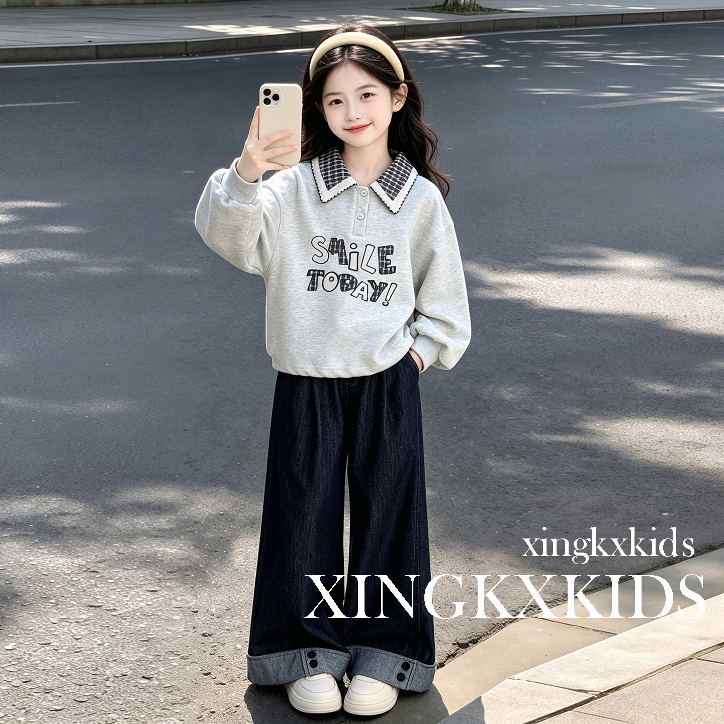 女童秋装洋气卫衣两件套