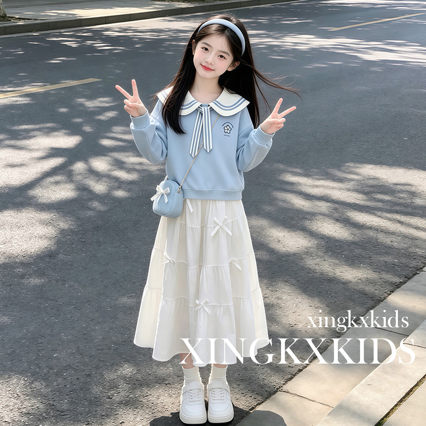女童秋装卫衣连衣裙两件套裙