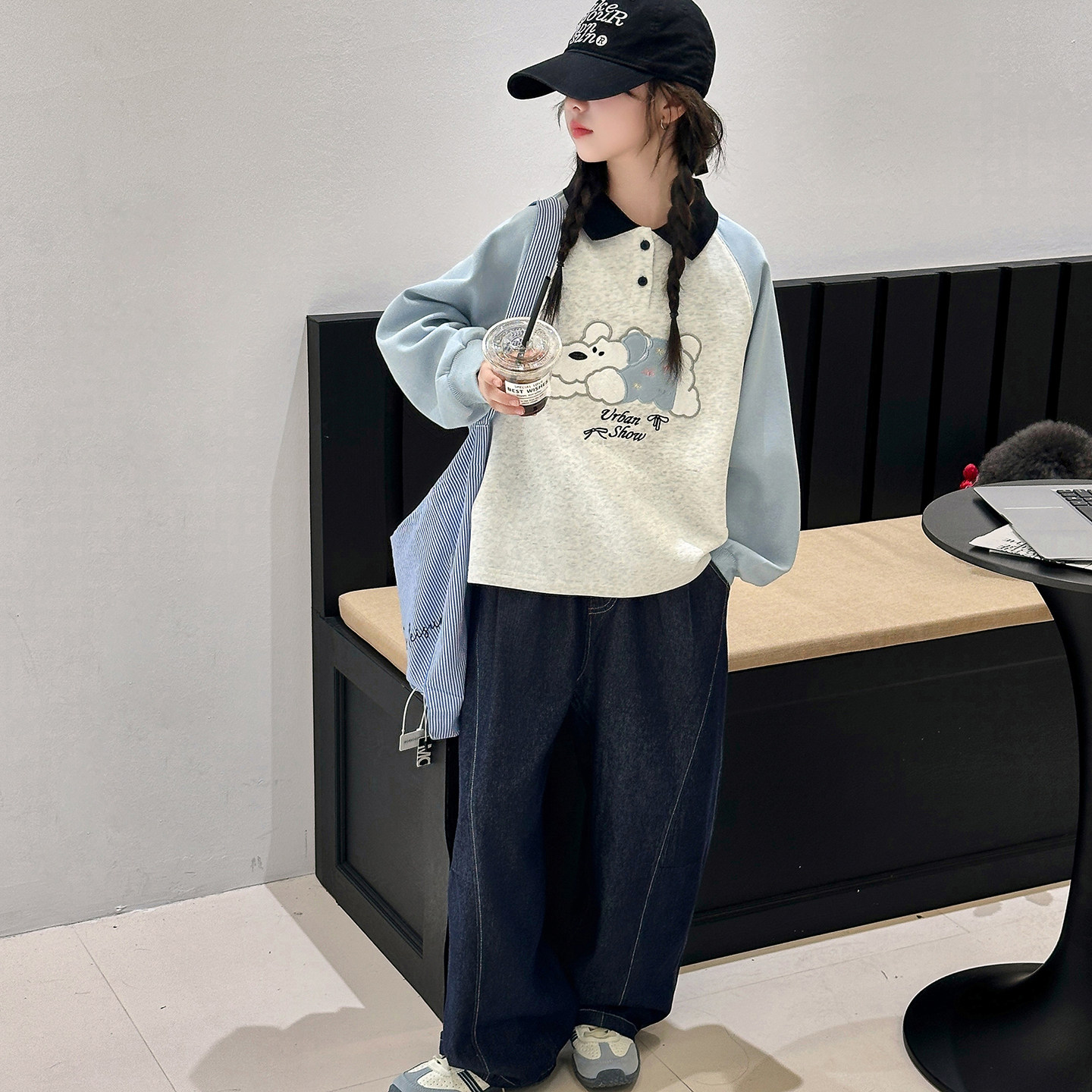 女童春秋套装2025新款卫衣两件套