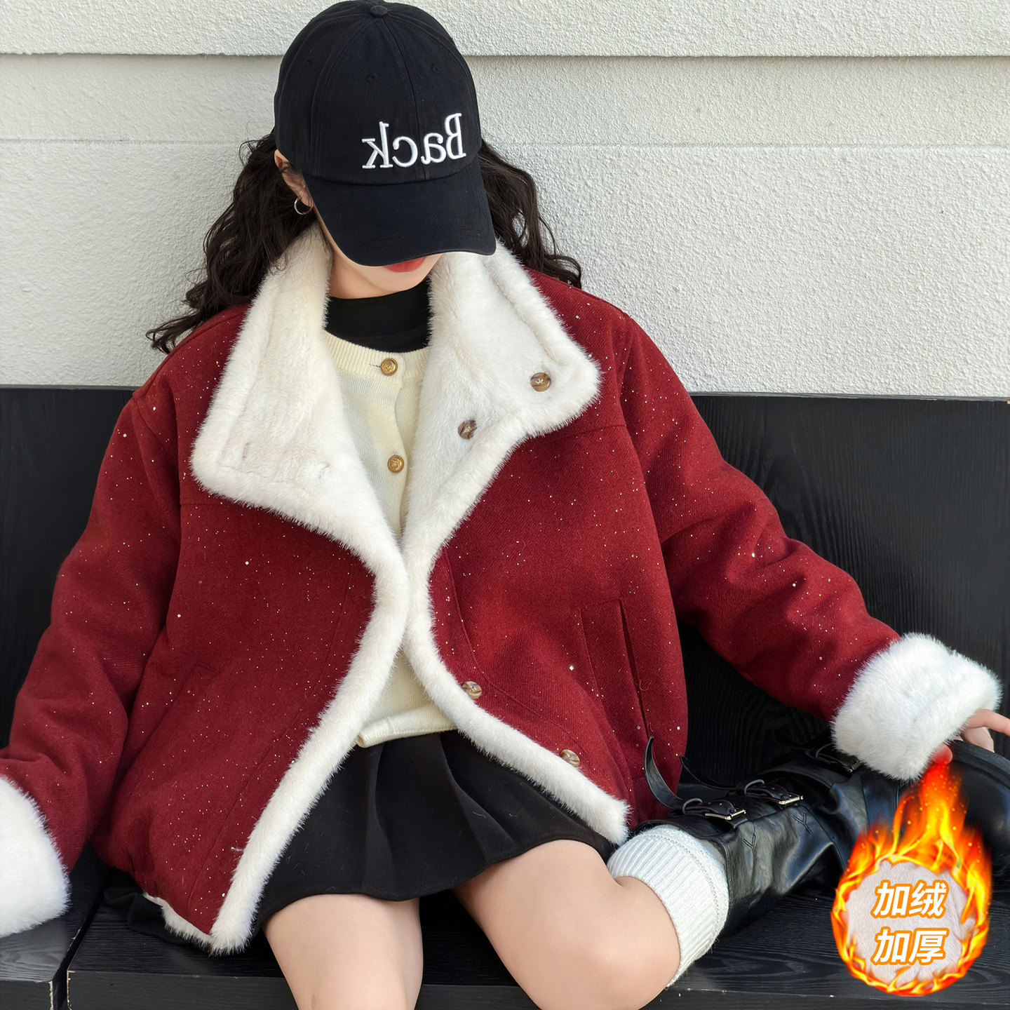 女童加绒外套冬装2025新款女大童冬季加厚毛毛衣儿童保暖派克服潮,童装/婴儿装/亲子装,普通外套,淘宝优惠券,粉丝福利购,淘宝优惠卷