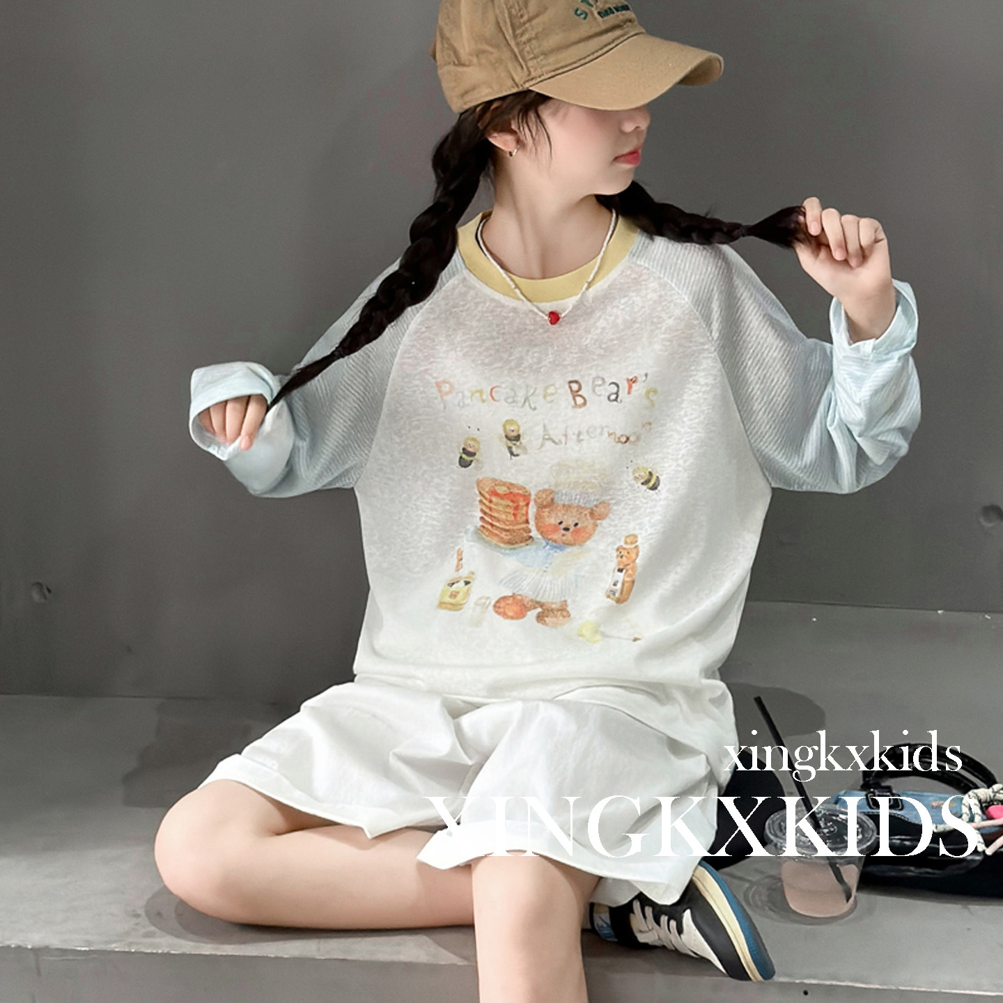 女童夏季薄款长袖卡通防晒衣