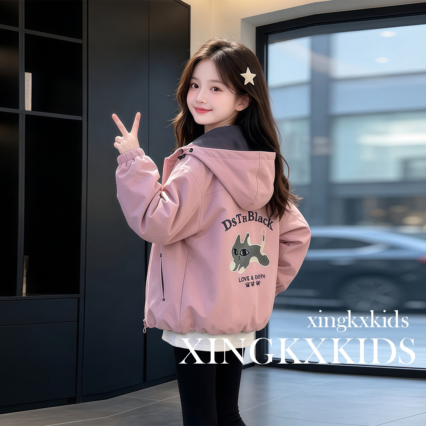 女童2026新款韩版连帽派克服