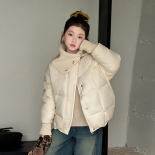 女童超好看羽绒服冬装2026新款女孩大童冬季韩系立领白鸭绒厚外套