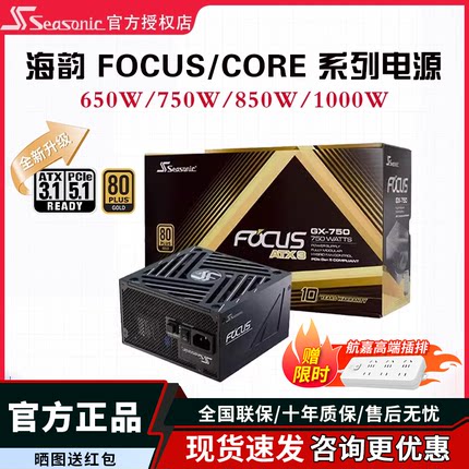 海韵CORE GX750W 650W电源FOCUS台式机电脑电源850w主机金牌1000W