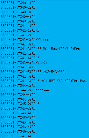 6FC5851-1XG-1YG-40-41-44-45-YA-0-46-1-2-3-4-5-6-7-8-Z-ZZ=