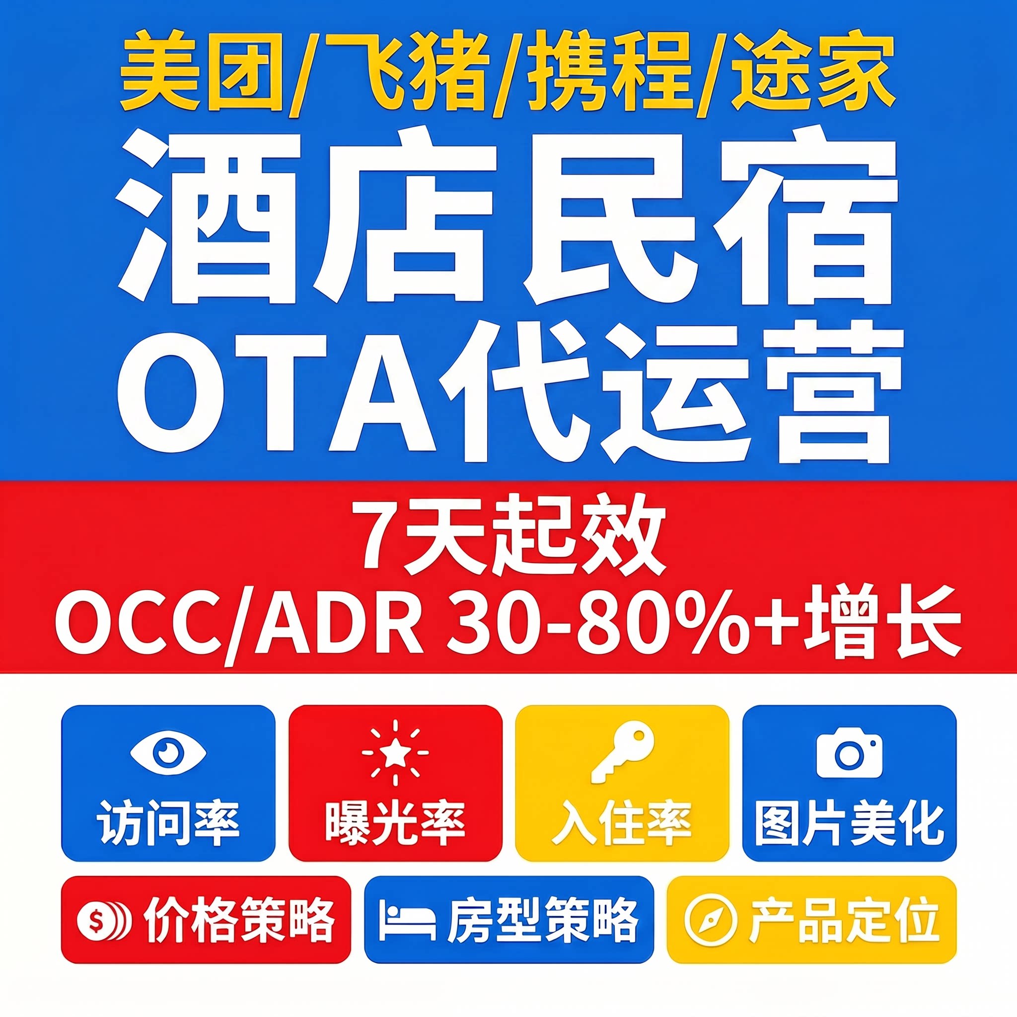 民宿代运营 酒店OTA代运营携平面广告设计