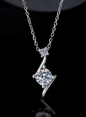 进口s925纯银项链莫桑钻项链闪电之星吊坠高级感轻奢跨境专供直