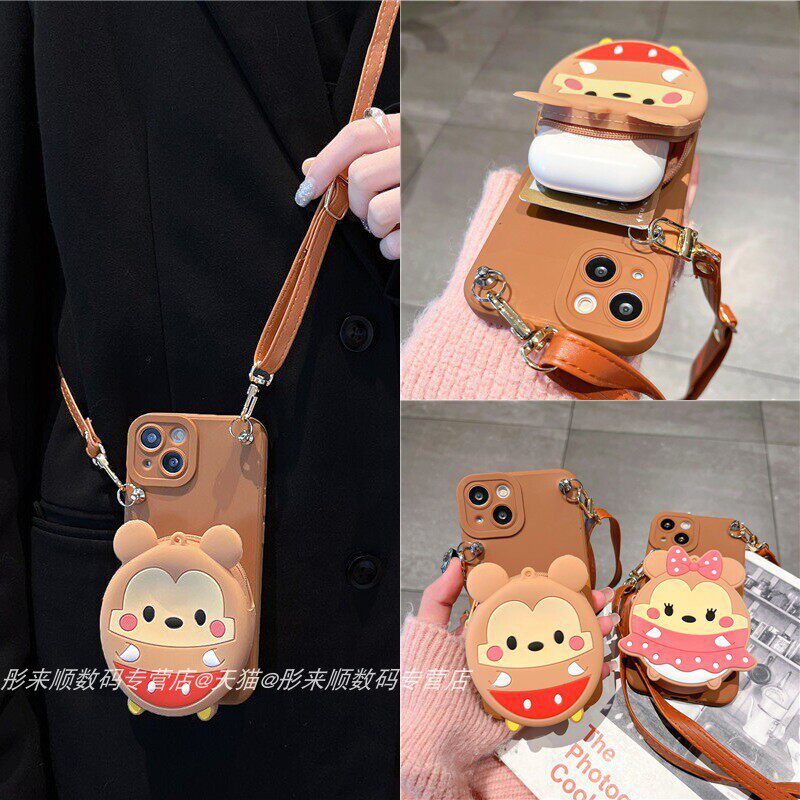 进口可爱零钱卡包适用华为mate60pro手机壳mate50/40/30斜挎p50/p60pr