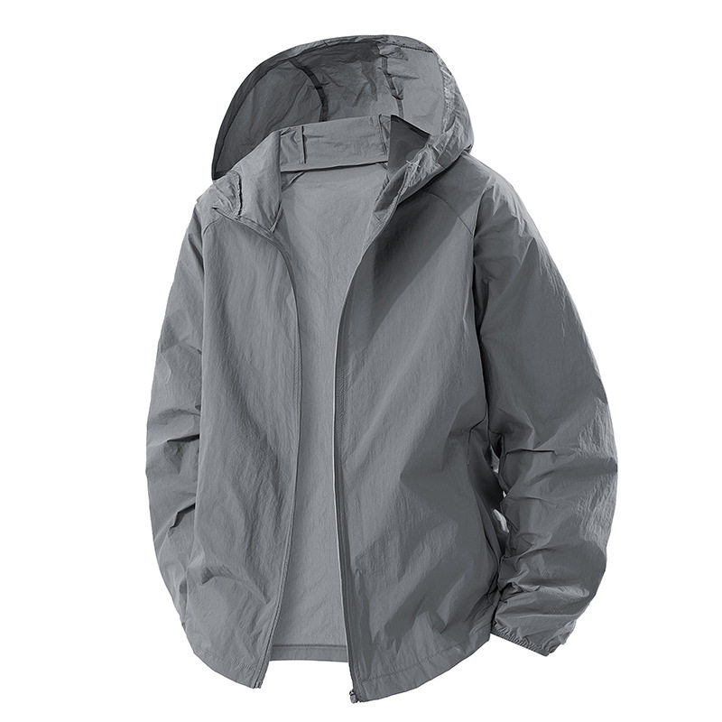 进口抗紫外线连帽防晒衣男女夹克夏季新款冰丝休闲钓鱼防晒服轻