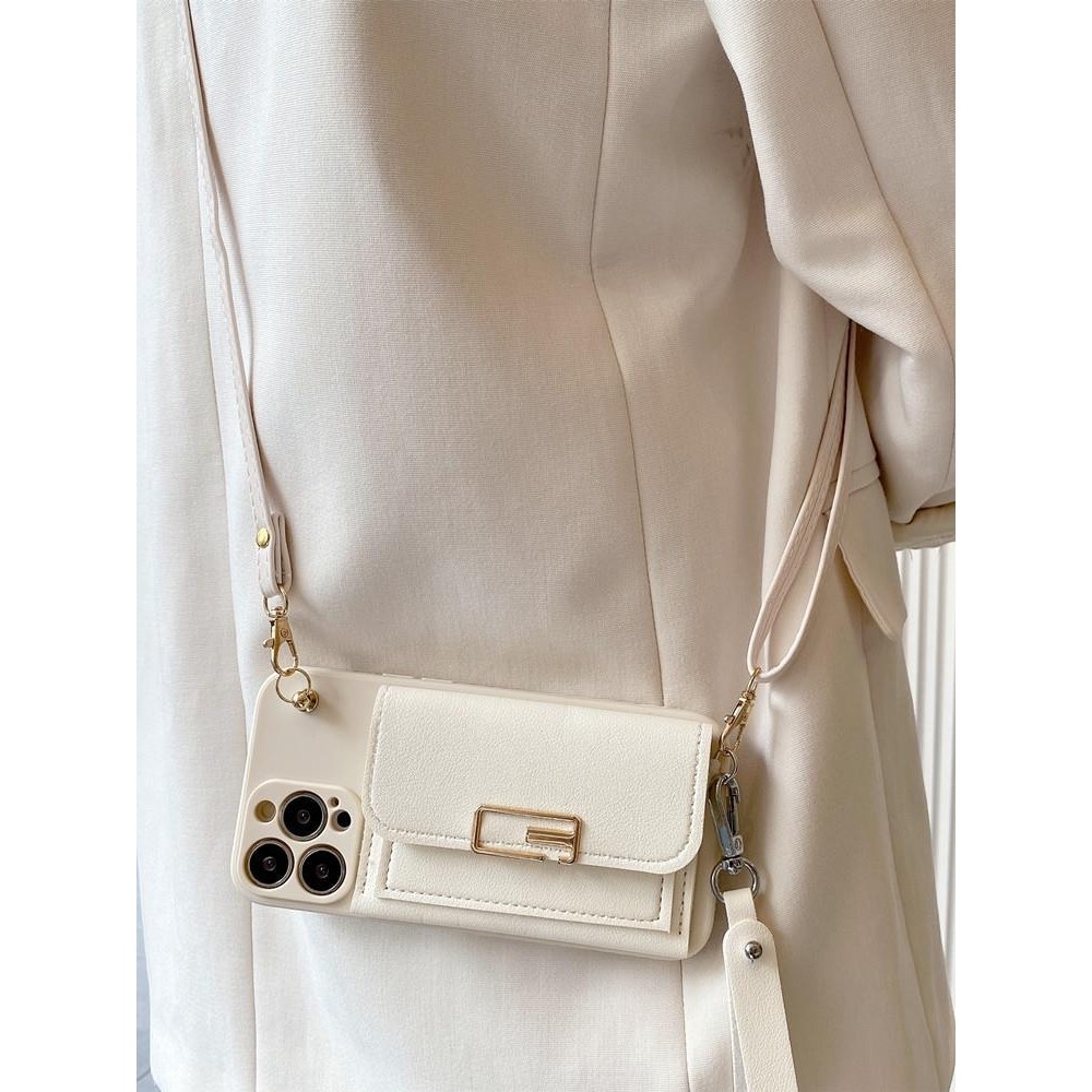 进口潮牌回字扣零钱包适用华为p60/p50pro手机壳p40pro可背带mate50斜