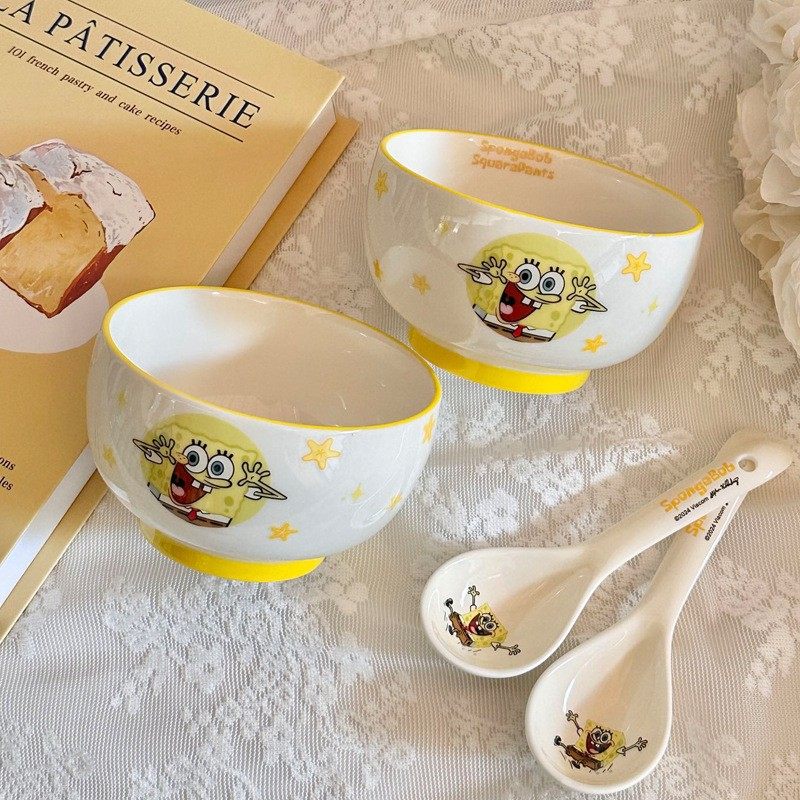 进口海绵宝宝派大星陶瓷米饭碗饭勺子套装学生儿童家用餐具甜品麦,节庆用品/礼品,文化创意杯子,淘宝优惠券,粉丝福利购,淘宝优惠卷