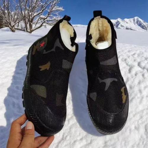 冬季棉鞋加绒加厚拉链防寒男鞋劳保女鞋耐磨防冻保暖胶鞋解放鞋