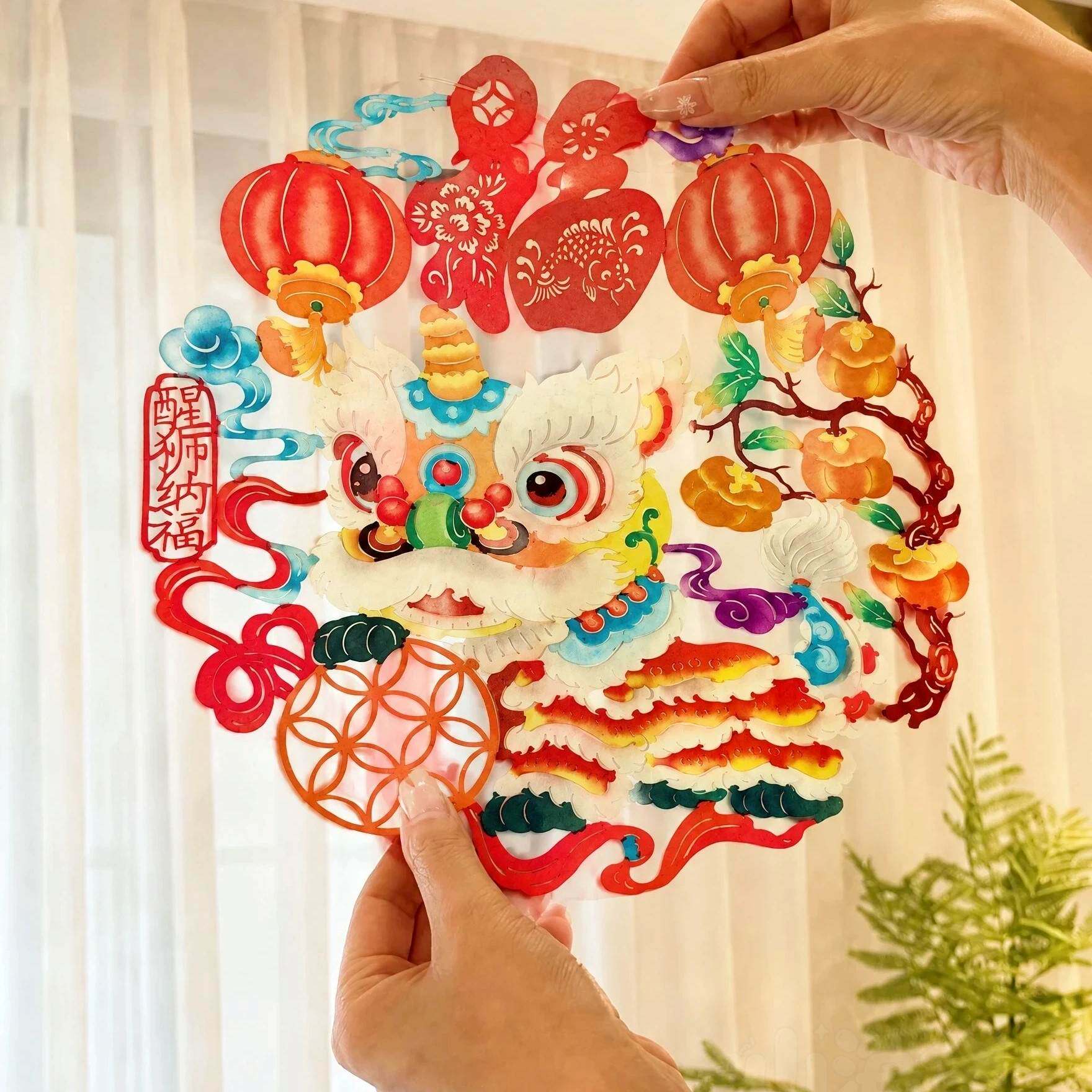 新年福字贴纸墙面装饰窗花贴2026马年过年春节装饰氛围布置玻璃贴