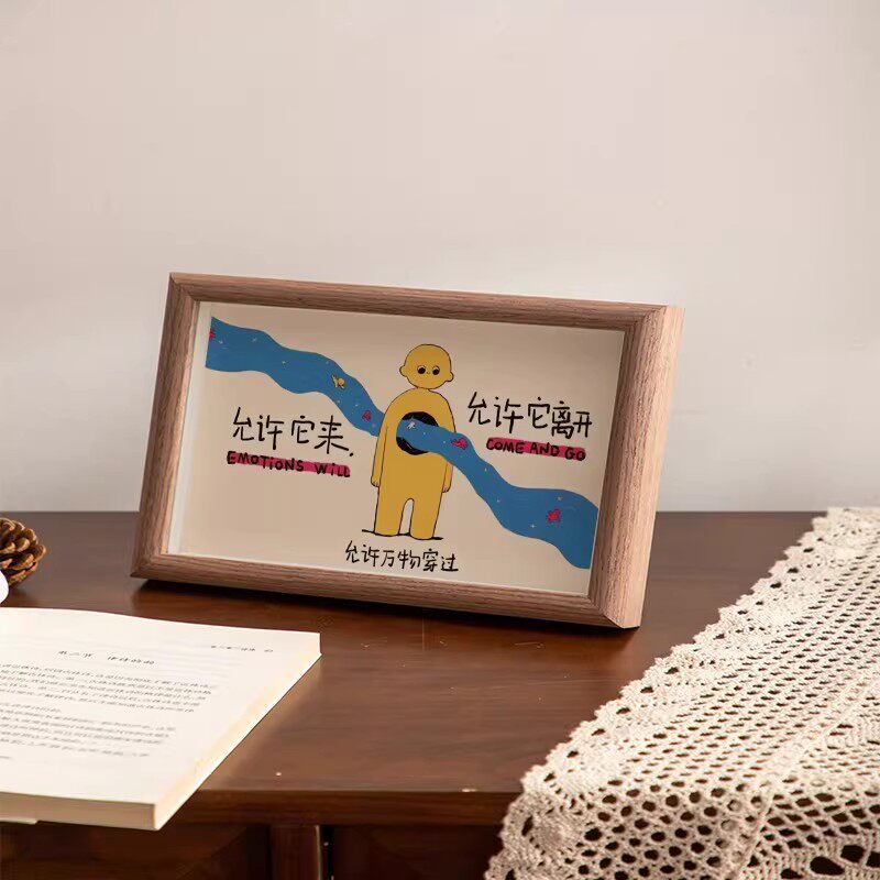 允许万物穿过一切发生桌面治愈摆件办公室客厅高能量装饰相框摆台
