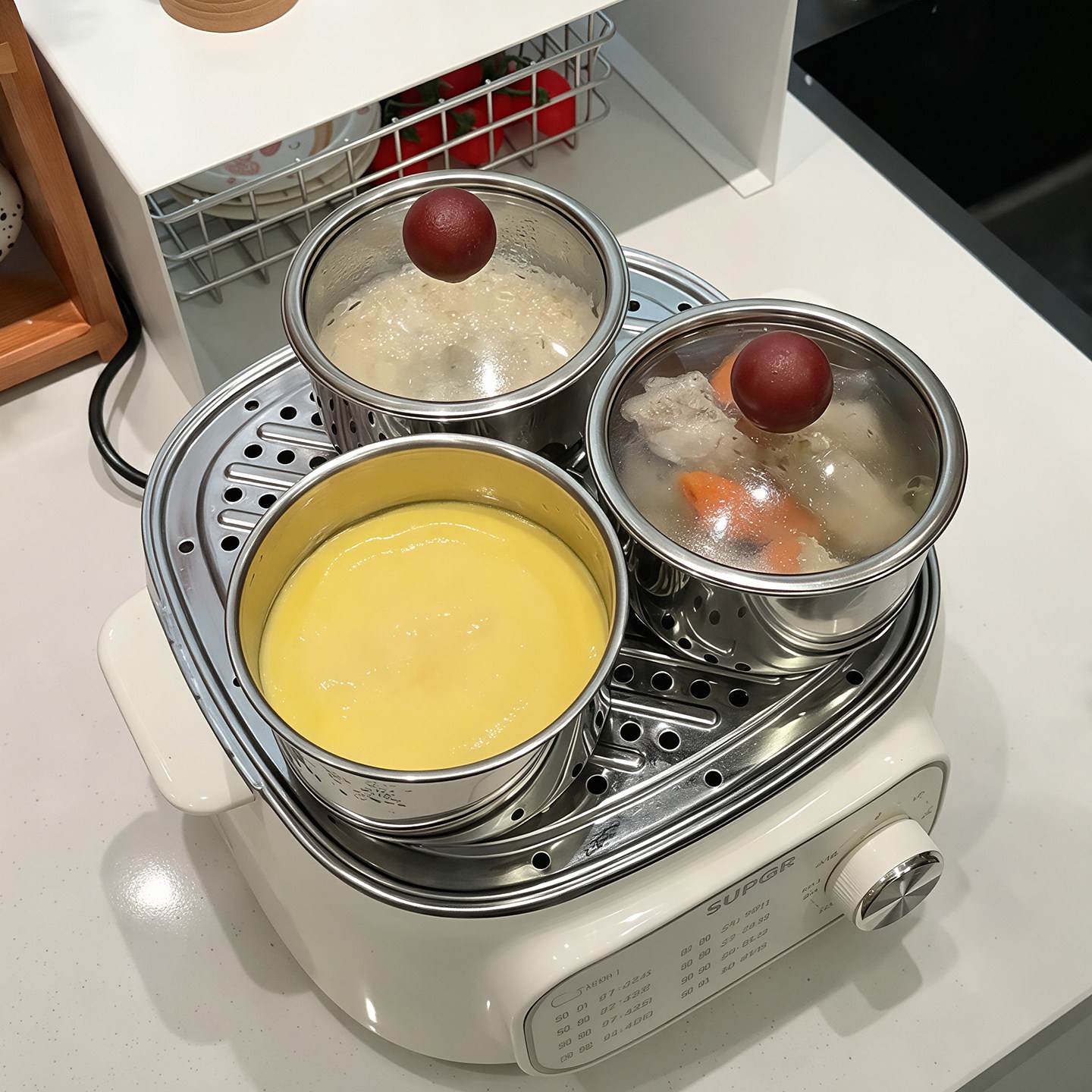 蒸蛋碗304不锈钢厨房蒸米饭炖汤专用碗多功能宝宝辅食玻璃盖炖盅