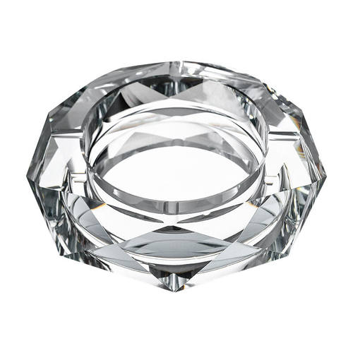 兰诗（LAUTEE）烟灰缸12CM透明水晶玻璃缸办公室酒店宾馆烟灰缸FW