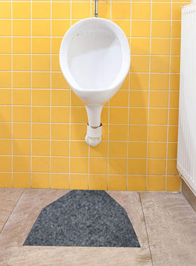 谋福小便池地垫卫生间马桶防滑吸水地垫灰色平面1片装(45cm*52cm)