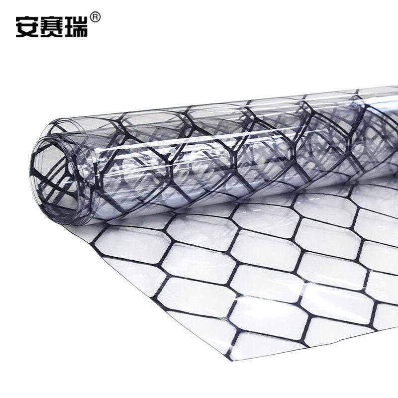 安赛瑞门帘PVC透明无尘隔断帘车间工厂洁净室网格软帘长30m宽1.37