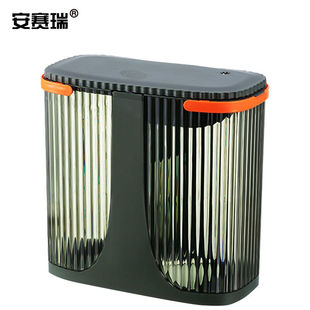 安赛瑞茶渣桶二合一茶桶垃圾桶办公室大容量茶台废水桶复古绿7117