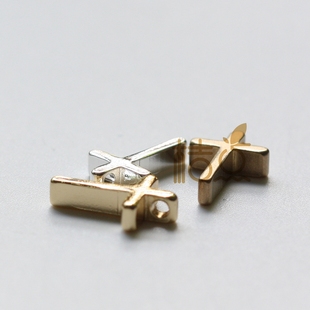 8mm十字架 信仰 隔珠 DIY饰品配件 4220C 金属珠 黄铜原坯