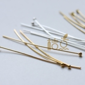 DIY饰品铜配件50mm圆头针.古青铜.亮银.亮金.球针 3751C