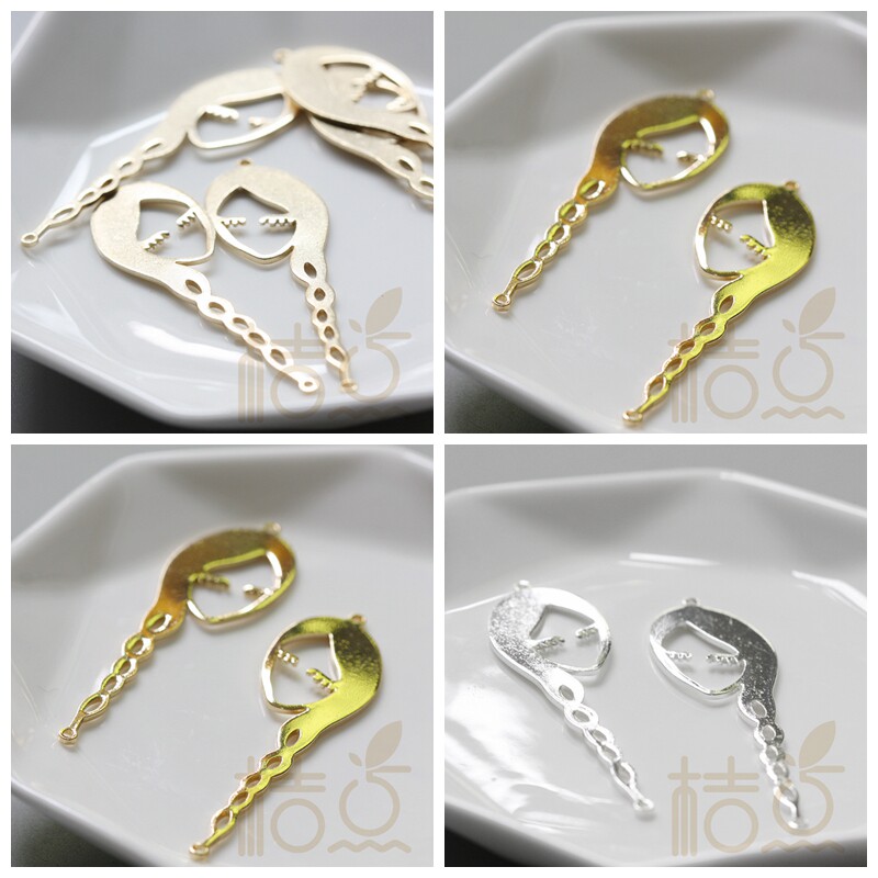 DIY饰品铜配件53*15.2mm 女人 头像 吊坠 挂件 人脸 (4134C)