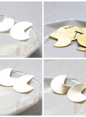 DIY饰品配件铜配件25mm时尚简约圆形耳钉.银针.耳饰.耳环(4159C)