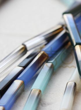 国产水晶玻璃珠 串珠电镀长条 方形 方管20*4mmDIY材料配件(G362)