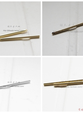 DIY配件饰品黄铜毛坯原坯36*2mm实心铜棒 圆头 吊坠 棍(3046C)