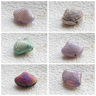 捷克进口玻璃古色古珠贝壳珠