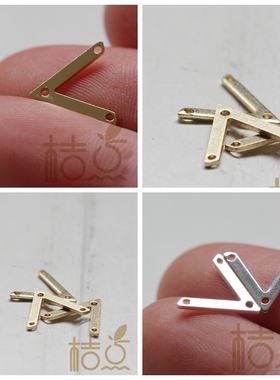 DIY饰品铜配件12*10.5mm三角多孔吊坠挂件耳饰几何图形(3853C)