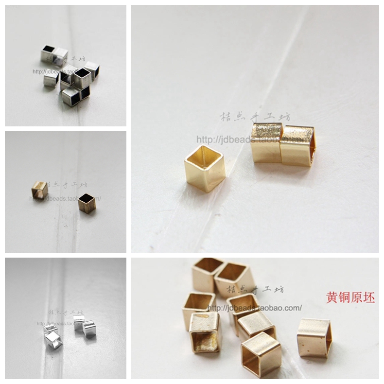 黄铜无孔正方形项链diy饰品