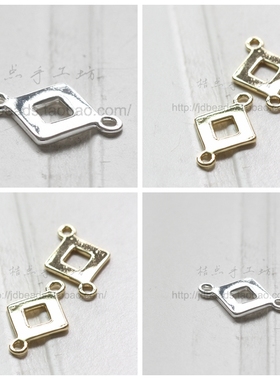 DIY配件铜饰品21*14.5mm方形几何图形链接毛衣链无光金(2055C)