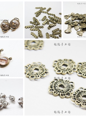 diy饰品合金几何风吊坠古银