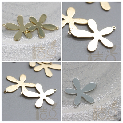 植物diydiy植物耳饰几何风铜配件