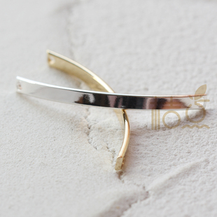 DIY饰品铜配件铜绿古色镀金镀银连接棒双孔挂件几何图形(4464C)