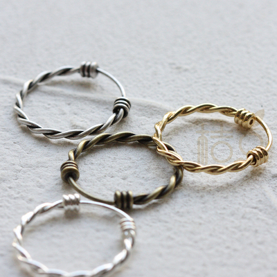 戒指饰品麻花黄铜开口