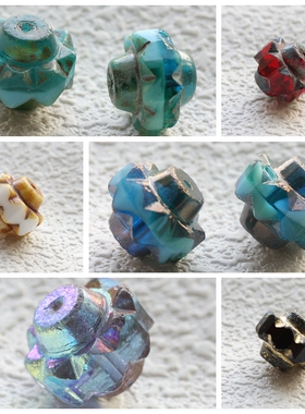 DIY饰品配件散珠捷克进口玻璃珠古色古珠皇冠珠13x15mm(NVA-33)