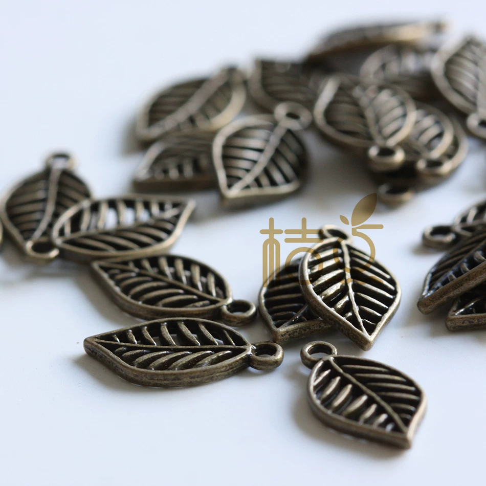 [DIY jewelry alloy accessory leaf hollow tree leaf antique silver antique bronze vintage plant Ins(A17)]