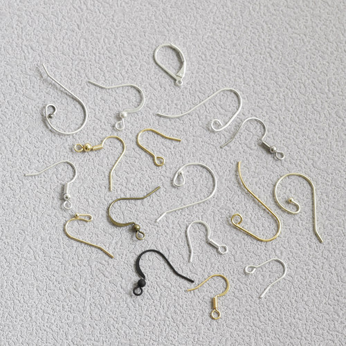 DIY铜配件有珠耳钩白K古青铜