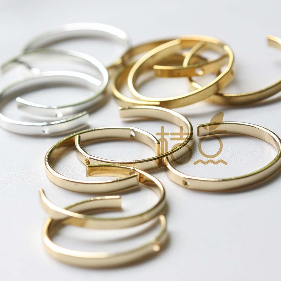 diy饰品铜配件19*17mm半圆 单孔 马蹄形 珠框 几何图形(3588c)