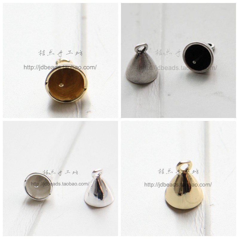 DIY配件铜质饰品12*9mm水滴吊扣 吊坠扣 可粘 古青铜(7436Z)