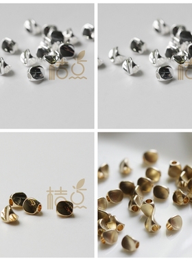 DIY饰品黄铜配件 4*3.5mm 纽珠 散珠 串珠隔珠金属珠 耳饰(4391C)