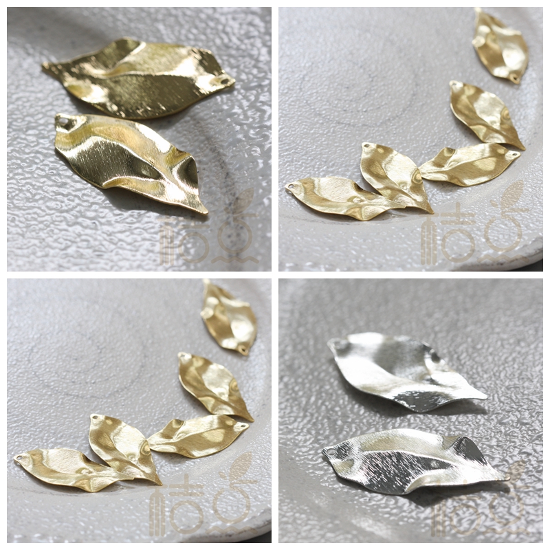 diy树叶吊坠耳环几何风铜配件