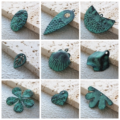 几何图形饰品配件铜铜绿铜锈