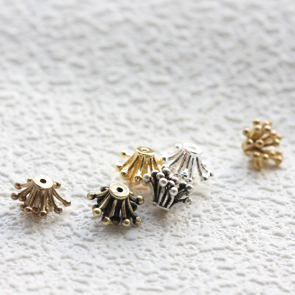 镀厚银镀厚金铸造铜花蕊隔珠