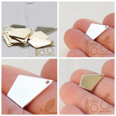 diy饰品菱形吊坠几何风铜配件