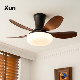 复古奶油风风扇灯餐厅吊灯中古电餐桌灯扇灯卧室吊扇灯法式 南洋风