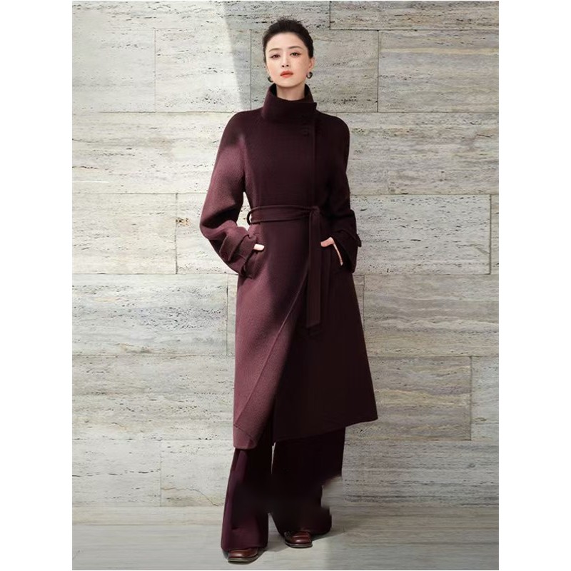 商场同款伊芙丽2025冬季新款乌梅紫毛呢大衣呢子外套1GB170051