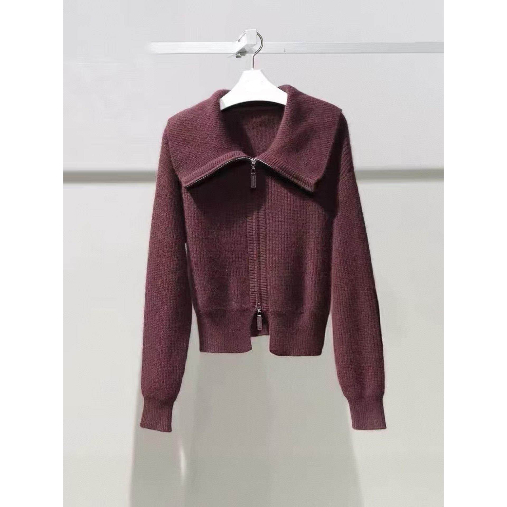 【商场同款】伊芙丽2025秋季新款绛梅紫针织衫开衫毛衣1GA131631